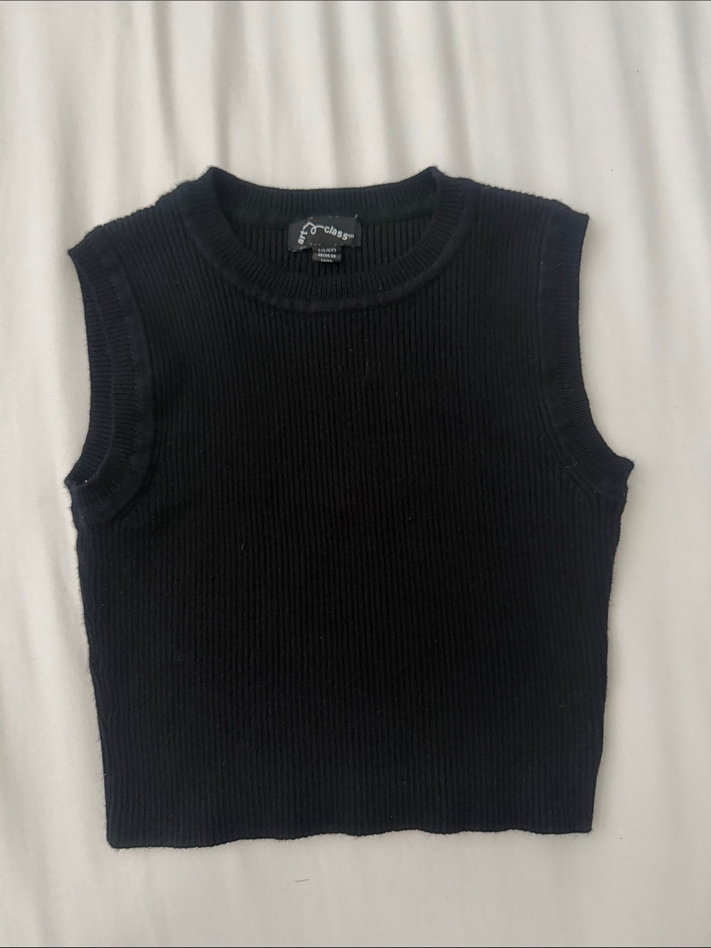 art class Black Ribbed Tank Top
